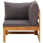 vidaXL Sofá de esquina madera maciza de acacia con cojines gris oscuro vidaXL Sofá de esquina madera maciza de acacia con cojines gris oscuro