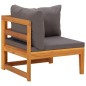 vidaXL Sofá de esquina madera maciza de acacia con cojines gris oscuro vidaXL Sofá de esquina madera maciza de acacia con cojines gris oscuro
