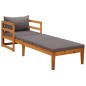 vidaXL Tumbona con cojines gris oscuro madera maciza de acacia vidaXL Tumbona con cojines gris oscuro madera maciza de acacia