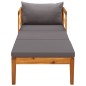 vidaXL Tumbona con cojines gris oscuro madera maciza de acacia vidaXL Tumbona con cojines gris oscuro madera maciza de acacia