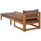 vidaXL Tumbona con cojines gris oscuro madera maciza de acacia vidaXL Tumbona con cojines gris oscuro madera maciza de acacia