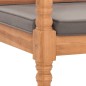 vidaXL Banco Batavia madera maciza de teca con cojín gris oscuro 120cm vidaXL Banco Batavia madera maciza de teca con cojín gris oscuro 120cm
