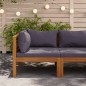 vidaXL Sofá esquina seccional cojines gris oscuro madera maciza acacia vidaXL Sofá esquina seccional cojines gris oscuro madera maciza acacia