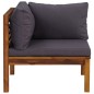 vidaXL Sofá esquina seccional cojines gris oscuro madera maciza acacia vidaXL Sofá esquina seccional cojines gris oscuro madera maciza acacia