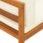 vidaXL Sofá esquinero con cojines blanco crema madera de acacia