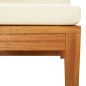 vidaXL Sofá esquinero con cojines blanco crema madera de acacia