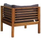 vidaXL Sofá de esquina 2 uds madera maciza acacia cojines gris oscuro vidaXL Sofá de esquina 2 uds madera maciza acacia cojines gris oscuro
