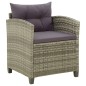 vidaXL Sillón de jardín con cojines ratán sintético gris vidaXL Sillón de jardín con cojines ratán sintético gris