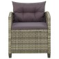 vidaXL Sillón de jardín con cojines ratán sintético gris vidaXL Sillón de jardín con cojines ratán sintético gris