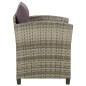 vidaXL Sillón de jardín con cojines ratán sintético gris vidaXL Sillón de jardín con cojines ratán sintético gris
