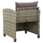 vidaXL Sillón de jardín con cojines ratán sintético gris vidaXL Sillón de jardín con cojines ratán sintético gris
