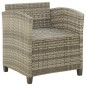 vidaXL Sillón de jardín con cojines ratán sintético gris vidaXL Sillón de jardín con cojines ratán sintético gris