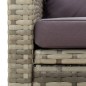 vidaXL Sillón de jardín con cojines ratán sintético gris vidaXL Sillón de jardín con cojines ratán sintético gris