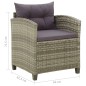 vidaXL Sillón de jardín con cojines ratán sintético gris vidaXL Sillón de jardín con cojines ratán sintético gris