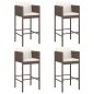 vidaXL Taburetes de cocina con cojines 4 uds ratán sintético marrón vidaXL Taburetes de cocina con cojines 4 uds ratán sintético marrón