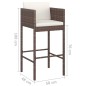 vidaXL Taburetes de cocina con cojines 4 uds ratán sintético marrón vidaXL Taburetes de cocina con cojines 4 uds ratán sintético marrón