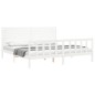 vidaXL Estructura de cama con cabecero madera maciza blanco 200x200 cm vidaXL Estructura de cama con cabecero madera maciza blanco 200x200 cm