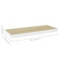 vidaXL Estante flotante de pared MDF roble y blanco 60x23,5x3,8 cm vidaXL Estante flotante de pared MDF roble y blanco 60x23,5x3,8 cm