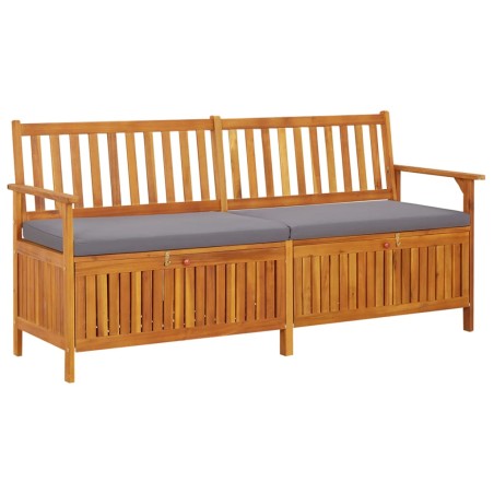 vidaXL Banco de almacenaje con cojín madera maciza de acacia 170 cm