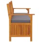 vidaXL Banco de almacenaje con cojín madera maciza de acacia 170 cm vidaXL Banco de almacenaje con cojín madera maciza de acacia 170 cm