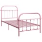 vidaXL Estructura de cama de metal rosa 90x200 cm