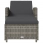 vidaXL Tumbona de jardín con cojín de ratán sintético gris oscuro vidaXL Tumbona de jardín con cojín de ratán sintético gris oscuro