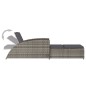 vidaXL Tumbona de jardín con cojín de ratán sintético gris oscuro vidaXL Tumbona de jardín con cojín de ratán sintético gris oscuro