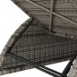 vidaXL Tumbona de jardín con cojín de ratán sintético gris oscuro vidaXL Tumbona de jardín con cojín de ratán sintético gris oscuro