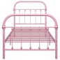 vidaXL Estructura de cama de metal rosa 90x200 cm