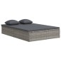 vidaXL Tumbona doble convertible y cojines ratán sintético gris oscuro vidaXL Tumbona doble convertible y cojines ratán sintético gris oscuro