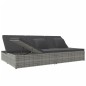vidaXL Tumbona doble convertible y cojines ratán sintético gris oscuro vidaXL Tumbona doble convertible y cojines ratán sintético gris oscuro