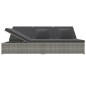 vidaXL Tumbona doble convertible y cojines ratán sintético gris oscuro vidaXL Tumbona doble convertible y cojines ratán sintético gris oscuro