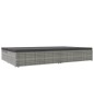 vidaXL Tumbona doble convertible y cojines ratán sintético gris oscuro vidaXL Tumbona doble convertible y cojines ratán sintético gris oscuro
