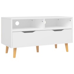 vidaXL Mueble para TV madera contrachapada blanco 90x40x48,5 cm