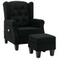 vidaXL Sillón de masaje con reposapiés tela negro vidaXL Sillón de masaje con reposapiés tela negro