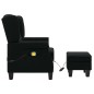 vidaXL Sillón de masaje con reposapiés tela negro vidaXL Sillón de masaje con reposapiés tela negro