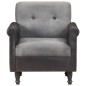 vidaXL Sillón diseño de cubo de cuero auténtico y lona negro vidaXL Sillón diseño de cubo de cuero auténtico y lona negro