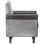 vidaXL Sillón diseño de cubo de cuero auténtico y lona negro vidaXL Sillón diseño de cubo de cuero auténtico y lona negro