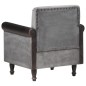 vidaXL Sillón diseño de cubo de cuero auténtico y lona negro vidaXL Sillón diseño de cubo de cuero auténtico y lona negro