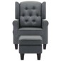 vidaXL Sillón de masaje con reposapiés tela gris claro vidaXL Sillón de masaje con reposapiés tela gris claro