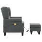 vidaXL Sillón de masaje con reposapiés tela gris claro vidaXL Sillón de masaje con reposapiés tela gris claro