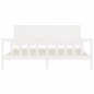 vidaXL Estructura de cama con cabecero madera maciza blanco 200x200 cm vidaXL Estructura de cama con cabecero madera maciza blanco 200x200 cm