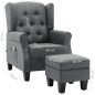 vidaXL Sillón de masaje con reposapiés tela gris claro vidaXL Sillón de masaje con reposapiés tela gris claro