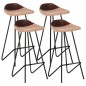 vidaXL Taburetes de cocina 4 unidades cuero auténtico marrón vidaXL Taburetes de cocina 4 unidades cuero auténtico marrón