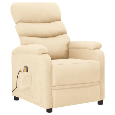vidaXL Sillón de masaje de tela color crema