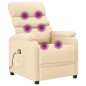 vidaXL Sillón de masaje de tela color crema vidaXL Sillón de masaje de tela color crema