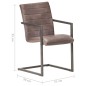 vidaXL Sillas voladizas de comedor 2 unidades cuero auténtico marrón vidaXL Sillas voladizas de comedor 2 unidades cuero auténtico marrón