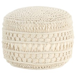vidaXL Puf de macramé hecho a mano algodón 45x30 cm