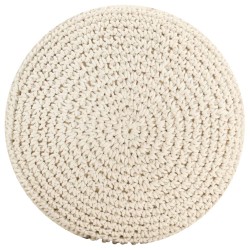 vidaXL Puf de macramé hecho a mano algodón 45x30 cm