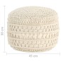 vidaXL Puf de macramé hecho a mano algodón 45x30 cm vidaXL Puf de macramé hecho a mano algodón 45x30 cm